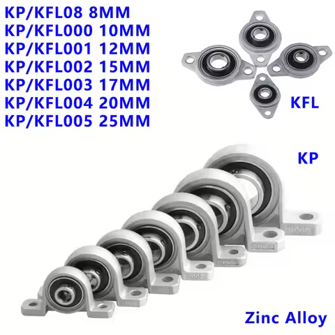 1pcs Zinc Alloy Diameter 8 10 12 35 mm Bore Ball Bearing Pillow Block Mounted Support Kfl08 Kfl000 K