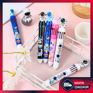 Gratis Ongkir - Pulpen Mekanik 10 Warna / Bolpoin Lucu Karakter Astronot / Bolpoin 10 Warna Karakter