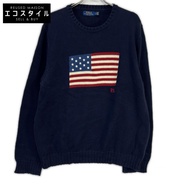 Polo Ralph Lauren 海軍藍經典星條針織衫，L 碼 [二手]
