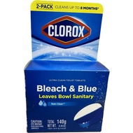 Clorox Automatic Toilet Bowl Cleaner Bleach &amp; Blue 2's, 140g