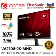 VIEWSONIC 27" VA2708-2K-MHD 2K QHD (100HZ,1MS) / VA2708-4K-MHD 4K UHD (60HZ,4MS) / VA27G1-H (144HZ,1