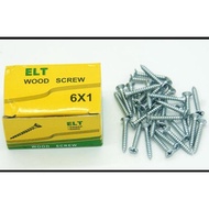 ELT Screws 6 x 3/s 4" White Galvanized Silver Wood Screws (+) 6 x 3/s 4 inch 2cm Skru Skru Kayu