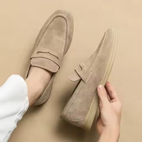 Genuine Leather Men Casual Shoes Social Suede Driving Shoes Luxury Brand Soft Men Loafers Moccasins 
