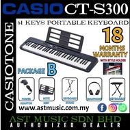 Casio CT-S300 61-Keys Casiotone Keyboard – Black ( CTS300 / CT S300 ) Package B