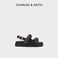 Charles & Keith | รองเท้าแตะสตรีหนังแท้ สายรัดเปิดหัว