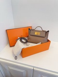 Hermes 2424 mini 威瑪犬米拼大象灰