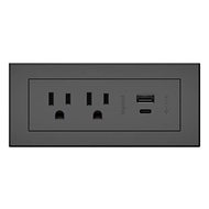 Legrand Wiremold RDZCBK10 radiant Furniture Power Center with USB, Recessed Power Strip, 2 Outlets, 