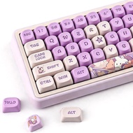 Sunzit PBT Keycaps, Cute Rabbit MOA Profile Keycap | 132 Keys Custom Keyboard Keycaps 60 65 75 100 P