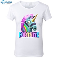 Summer Funny Fortnite Unicorn Women T-Shirt Cool Rainbow Printed T Shirts O-neck Soft Short Sleeve C