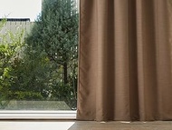 Quarter Report Blackout Level 1 Curtain, Flame Retardant, Washable, Glen Oak, Width 39.4 x Length 74