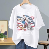 American Independence 250Th Anniversary 1776-2026 Eagle & Flag Patriotic T-Shirt - 100% Cotton Loose
