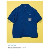Daigou 417 EDIFICE x MICHELIN Cuban Collar Shirt Trendy Tire Shop Tooling Zero Size
