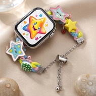 【新品现货】时尚多巴胺彩虹星星智能表带适合apple watch38-49mm表盘Fashion dopamine rainbow stars smart strap fit20260823