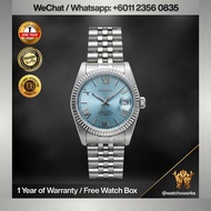 NH35 Automatic Datejust Watch Ice Blue Roman Dial Fluted Bezel Jubilee | Sapphire Crystal | 36mm 39m