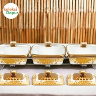 Penghangat makanan persegi Hr45 Gemini Clara, wadah saji VICENZA berkapasitas besar dan desain minim