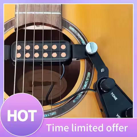 ABFN-12-Hole P-011 Acoustic Guitar Sound Hole Pickup Magnetic Transducer With Tone Volume Controller