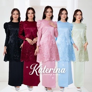 [NEESTYLE] KATERINA PLUS SIZE • Baju Raya 2024 Baju Kurung Moden Puff Satin Lace Baju Kurung Tunang Nikah Sanding Kenduri Muslimah
