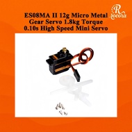 ES08MA II 12g Micro Metal Gear Servo 1.8kg Torque 0.10s High Speed Mini Servo for RC Car Boat Robot 