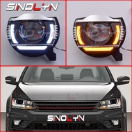 LED DRL Upgrade Kit For VW Jetta 12-17 Halogen Headlamps Hella 3R G5 Bi Xenon Projector Lens Signal 