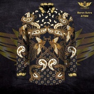 BARON MOTIF 8 BAHAN KAIN BATIK TULIS SUTRA POLA SUTRA ATBM TENUN PISANG BALI HITAM SOGAN