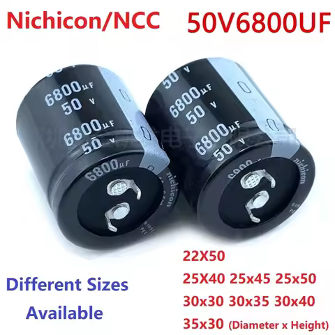 2Pcs/Lot Japan Nichicon/NCC 6800uF 50V 50V6800uF 22X50 25X40/45/50 30x30/35/40 35x30 Snap-in PSU Amp