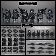 1Set Mainan Mini Susun Tentara Militer Swat Team Mainan Military Tentara Mini Mainan