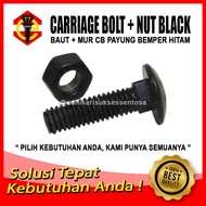 CB M12 Nut and Bolt Carriage/ Bolt 1/ 2x3" Black Umbrella Bolt 7.5 CM