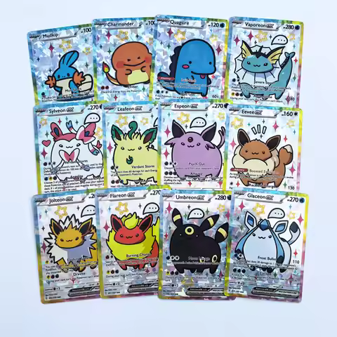 55Pcs DIY Cute Shiny Card Pokemon Holographic Anime Version Classical Collection Cards Gengar Chariz