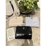 Chrs Korea Daigou FENNEC 25SS Classic Love Short Wallet Patent Leather Card Holder HEARTY ZIPPER