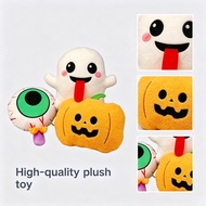 Cute Jack-o'-lantern Pumpkin Plush Pillow, Halloween Spooky Face Pumpkin Sofa Cushion Deco