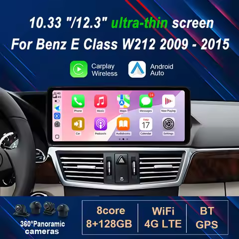 10.33 "/12.3" Android 14 Wireless Carplay for Mercedes Benz E Class W212 2009 - 2015 Car Radio Video