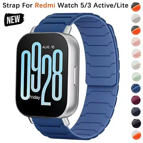 22mm Magnetic Silicone Strap For Redmi Watch 5 Active 5 Lite For Redmi Watch 3 Active 3 Lite Band Fo