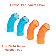 Dia16 20mm PVC transparent elbow fittings integrated construction elbow 135 degree elbow-50Pcs