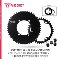 PASS QUEST 110bcd double chainring for power meter ， for shimano DA9000 5800 6800 crank Sprocket 9-1