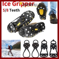ORORFILL 1 Pair Ice Gripper Spike, Anti-Slip Spike Shoes Crampons,  5/8 Teeth Universal Shoe Covers 