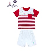 Amusant By Enfant New Pattern Shop Handsome Set Son's Travel Outfit Round Neck T-Shirt With Shorts F