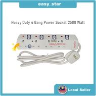 Heavy Duty 4 Gang Power Socket 2500 Watt (2 Meter/3 Meter/5 Meter)