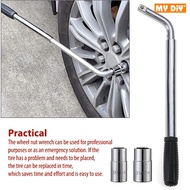 MYDIYSDNBHD - 3pcs Tire Wrench Spanner Telecopic Extension Tire Opener Socket 17x19mm & 21x23mm Pemb