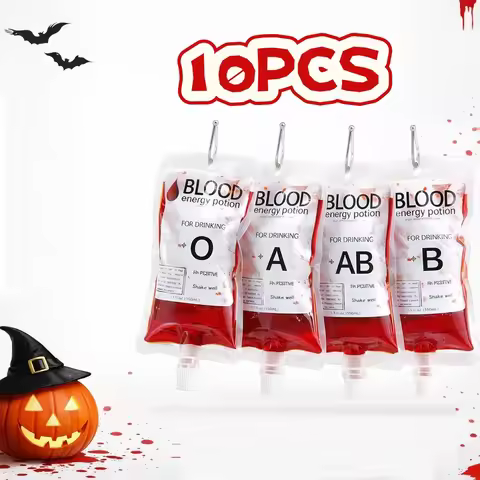 10pcs Horror Vampire Blood Bags Props Role Beverage Container Bags Zombie Beverage Bags Vampire Bloo