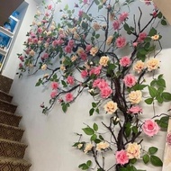 (Free Hook) High quality rose vines 1m7 long fake vines for interior balcony decoration