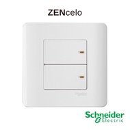Schneider ZENcelo 16AX 2G 1W Full-Flat Switch w/o indicator, White E8432_1_WE_G2/E8432_2_WE_G2