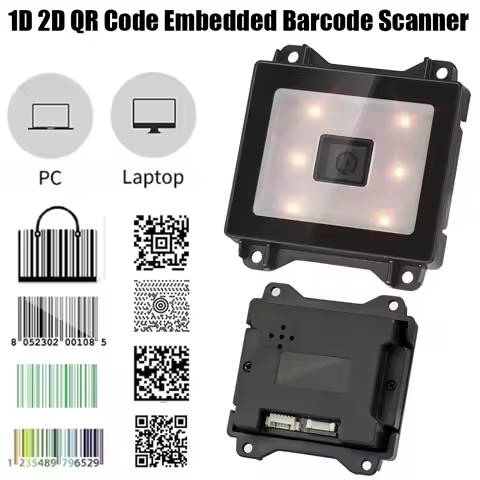 Leshine Embedded Barcode Scanner 1D 2D QR Code Wired USB-COM RS232 Barcode Reader for Supermarkets f
