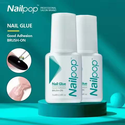 Nailpop Nail Glue for False Tips Glitter Acrylic Nail Art Adhesive Manicure Tool Rhinestone Glue Bot
