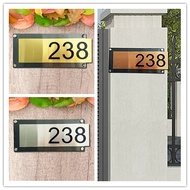 Stainless steel House number plate-Modern House Number House Plate (Fully Customized)白钢门牌