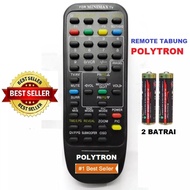 [ GRATIS BATERAI ]  REMOT TV POLYTRON TABUNG MULTI UNIVERSAL TANPA SETING DAN LANGSUNG KONEK KE TELEVISI// Remote Remot Khusus TV Tabung POLYTRON POLITRON Hitam-MLJ