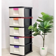 5 Tier Plastic Drawer/Multipurpose Storage Cabinet/ Kabinet Laci 5 Tingkat/Rak Baju Clothing Rack Almari Baju Plastik