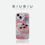 BIU BIU CASE Silver Feather Hologram Case for iPhone 13 11 16 PRO 11PROMAX 7 8 PLUS