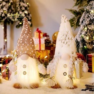 Set of 2 Christmas Gnomes, Lighted Christmas Gnomes Figurines  Plush Xmas Decorations - White Winter