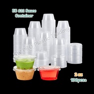 EC E622C 2oz Round Container & Lid [ 100pcs± ]  Disposable Plastic PET Food Sauce Container