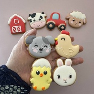 Farm Animal Sugar Cookies Fancy Cookies Butter Cookies Icing Cookies Biskut Cute Cookies